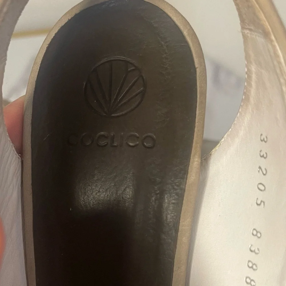COCLICO LARKSPUR Ruched Leather Open Toe Sandal MADE IN SPAIN  EU Sz 37.5/US 7.5